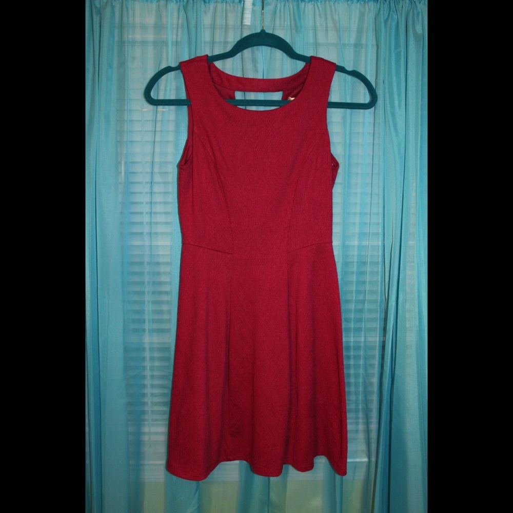 LC Lauren Conrad Maroon Skater Dress